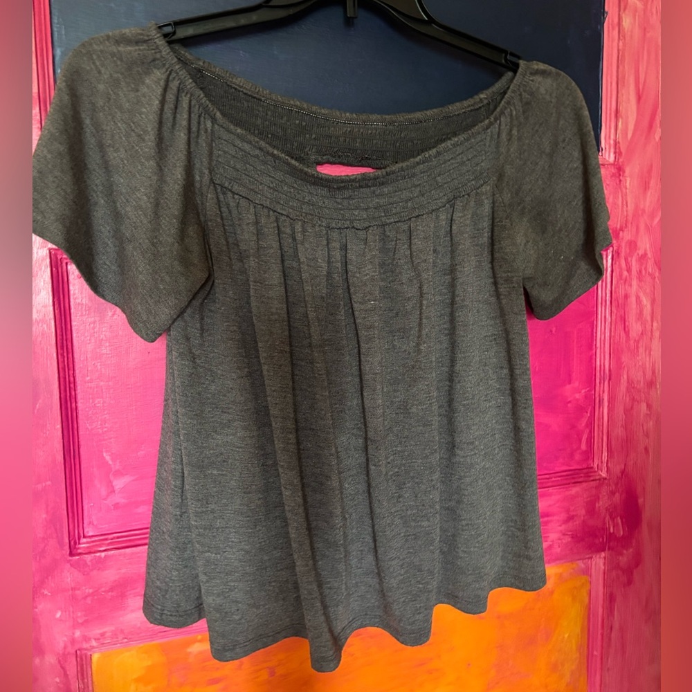 SO Charcoal Gray Women's Blouse
